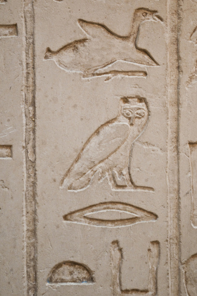 Jeroglíficos egipcios grabados en piedra
 - Foto, Imagen