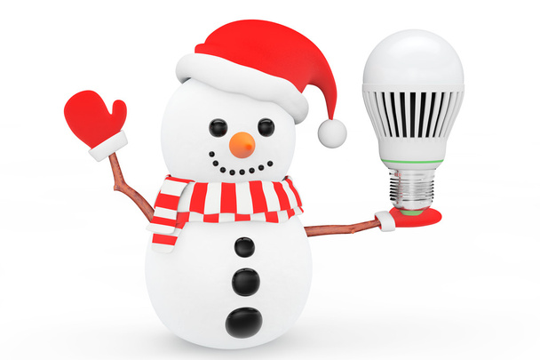 Snowman with Energy Save LED bulb - Photo, Image