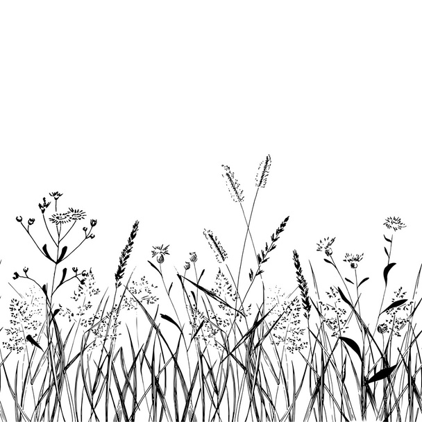 Seamless pattern grass strip. Vector Illustration - Vector, Image