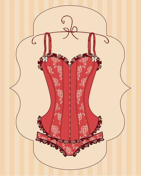 Vintage corset - Vektori, kuva