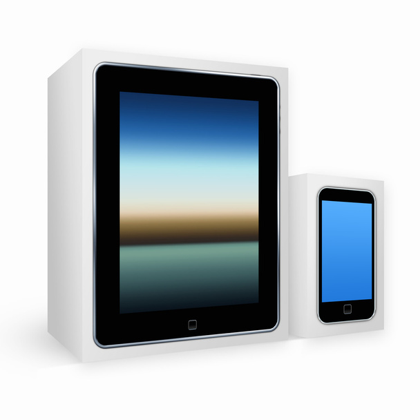 Stylized tablet pc and mobile phone - Foto, imagen