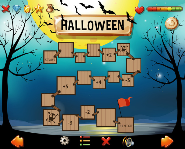 Шаблон игры на тему Хэллоуина
 - Вектор,изображение