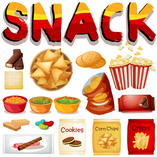 Different kind of snack - Vector, Image