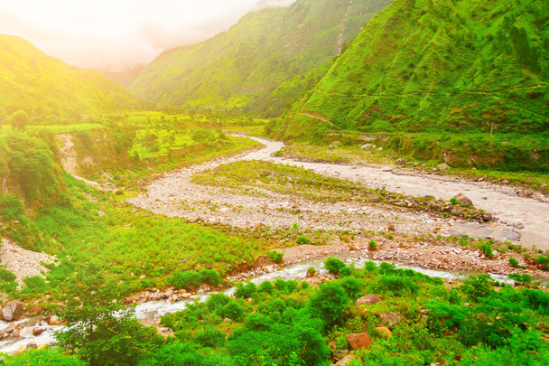 river and mountains in Nepal - Φωτογραφία, εικόνα