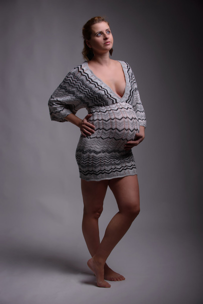 pregnant fashion woman in a dress - Photo, Image