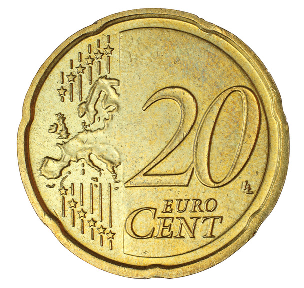 20 centimes d'euro sur fond blanc
 - Photo, image