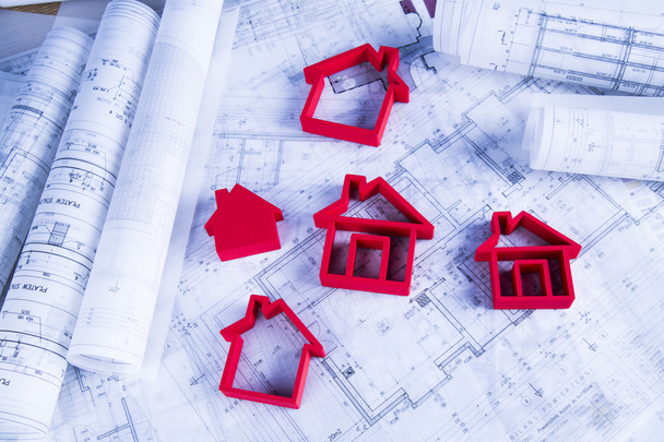Modelu dom, architektura plany planów koncepcji - Zdjęcie, obraz