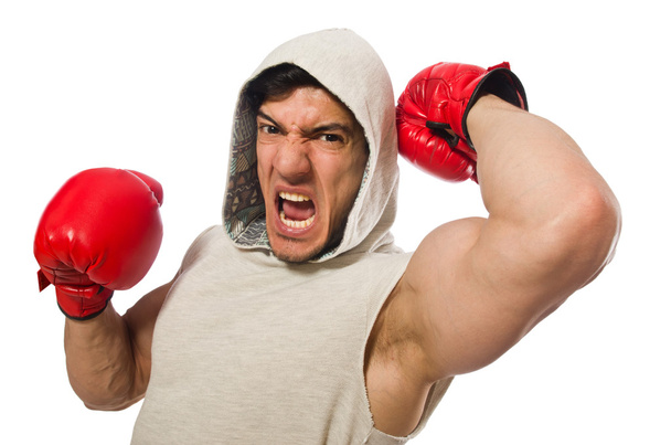 Boxing concept with young sportsman - Photo, Image