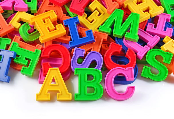 plastikowe kolorowe alfabet litery abc - Zdjęcie, obraz
