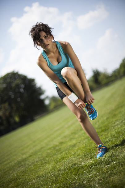 femme se préparant au jogging
 - Photo, image