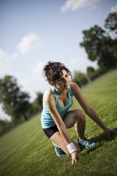 Felkészülés a jogging nő - Fotó, kép