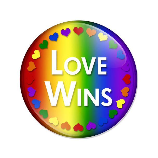 LGBT αγάπη κερδίζει κουμπί - Φωτογραφία, εικόνα