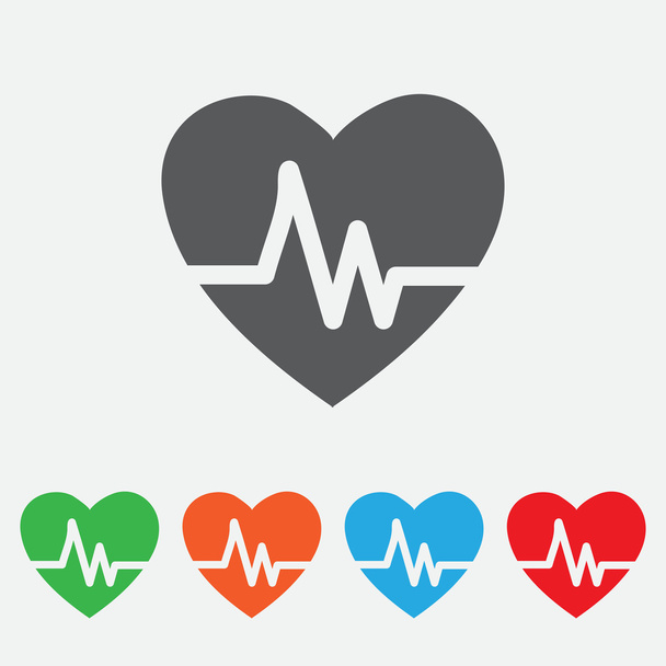 Battito cardiaco Ecocardiografia Esame cardiaco Forma del cuore e del battito cardiaco. icona colorata
 - Vettoriali, immagini