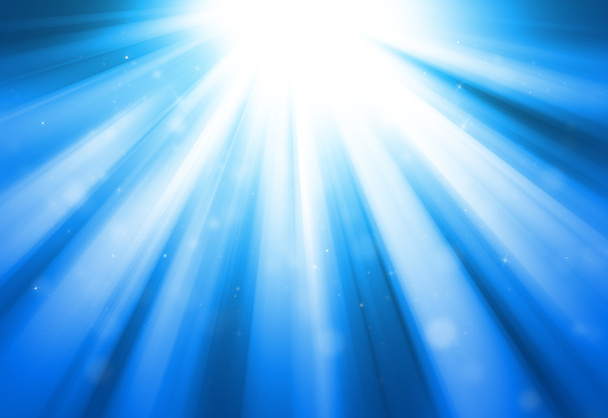 Niebieski połysk skrzyć niewyraźne promienie światła bokeh streszczenie - Zdjęcie, obraz