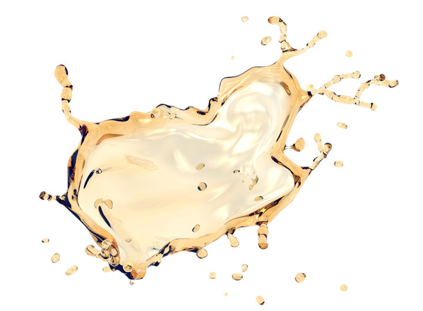 splash van olie geïsoleerd op wit met uitknippad - Foto, afbeelding