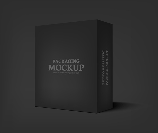 Vector realistic black box on dark gray background. - Vector, Image