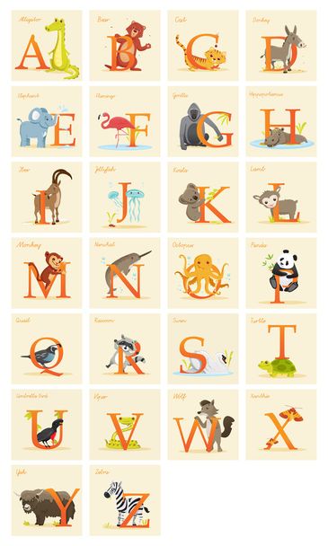 sada abeceda zvířat - Vektor, obrázek
