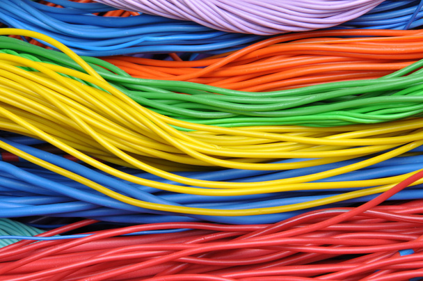 Colored electrical cables - Φωτογραφία, εικόνα