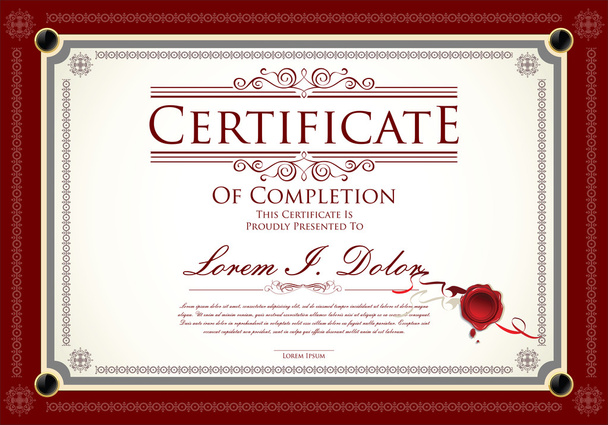 Certificate, Diploma of completion - Vector, Image