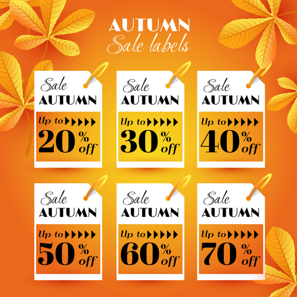 Set with Autumn sale labels - Vector, afbeelding