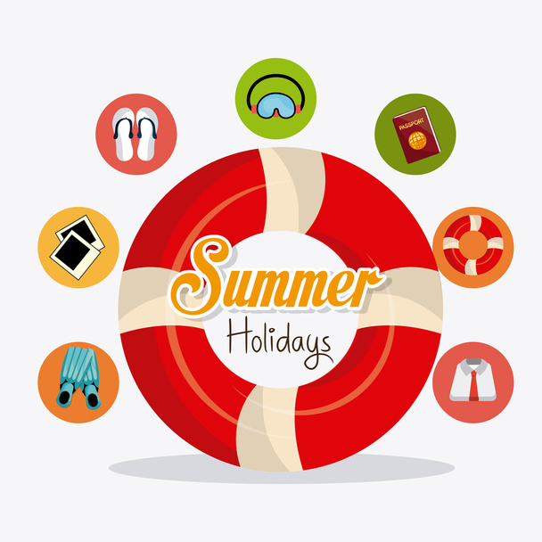 Summer, vacations and travel - Vektör, Görsel