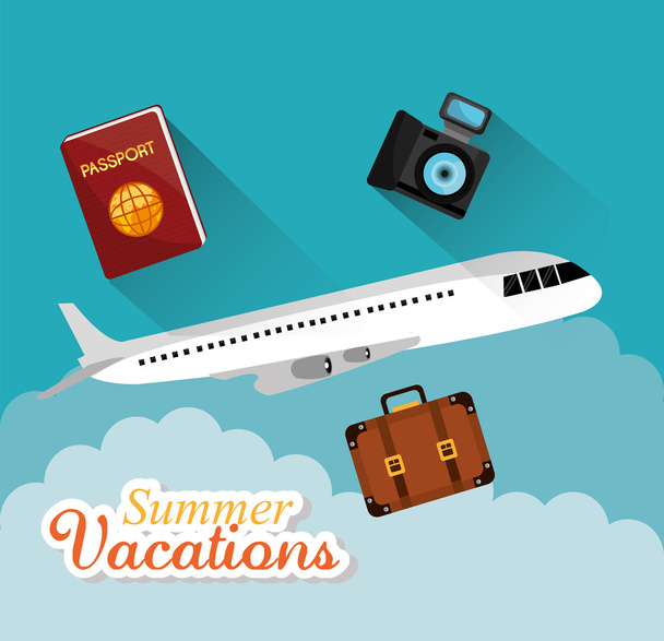 Το καλοκαίρι, διακοπές και ταξίδια - Διάνυσμα, εικόνα