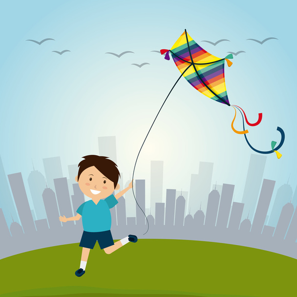 Kite παιδικό παιχνίδι - Διάνυσμα, εικόνα