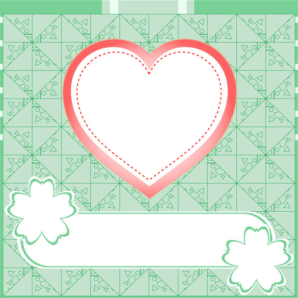 Graffiti love heart. Wedding green vector background - ベクター画像