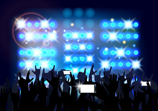 Blau des Hintergrundes Menge von Party-Menschen - Vektor, Bild