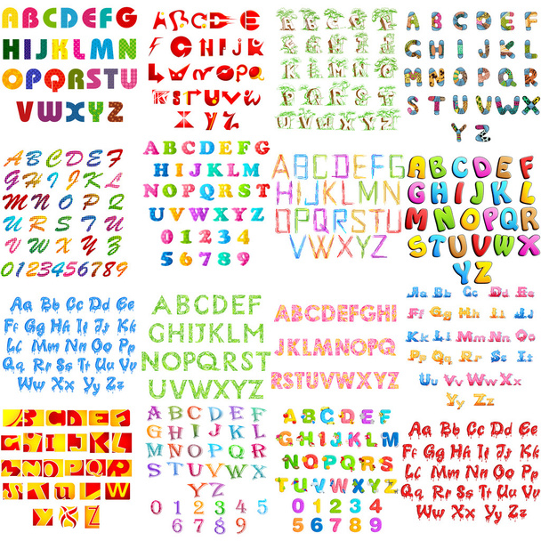 English alphabet jumbo collection - Vector, Image