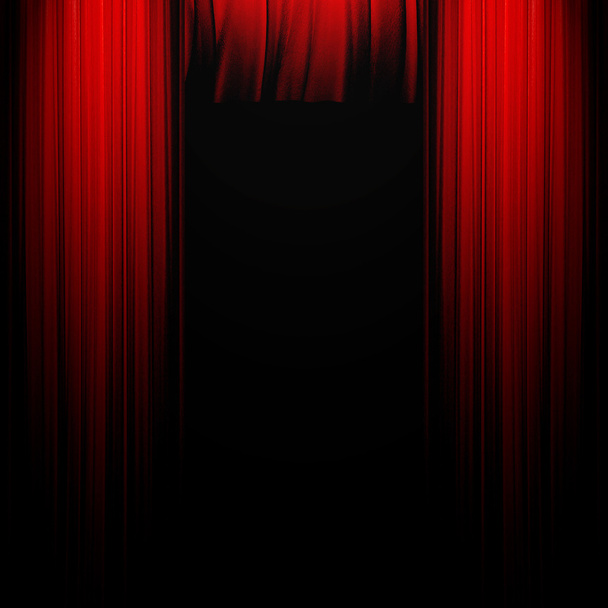 piros színházi függöny - Fotó, kép