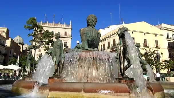 Valencia, Hiszpania fontanna - Materiał filmowy, wideo