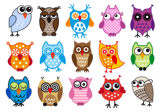 Vector owls - Wektor, obraz
