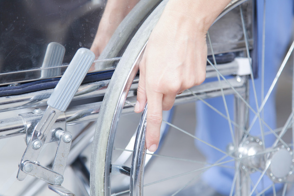 close up of patient in  in wheelchair - Foto, imagen