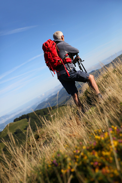 Senderista en las montañas del País Vasco
 - Foto, Imagen