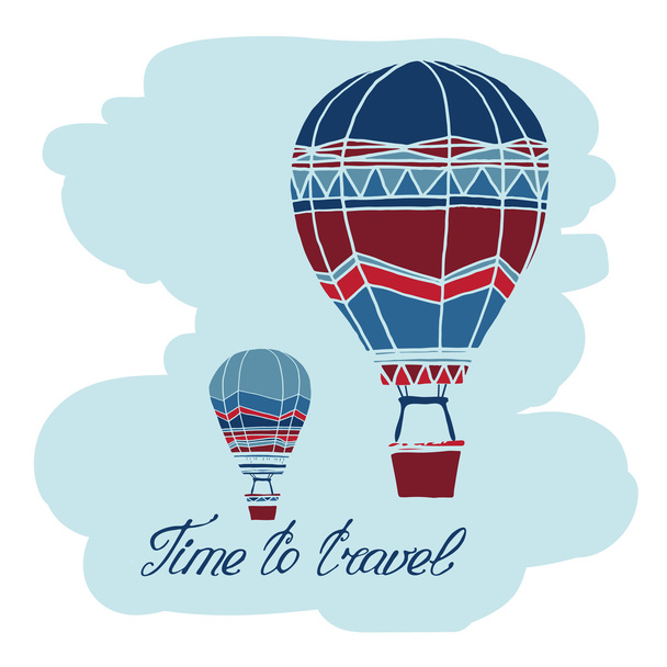 hot air balloons floating in the sky - Vector, Image