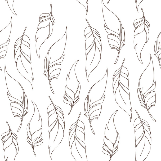 Seamless pattern with feathers - Vector, Image