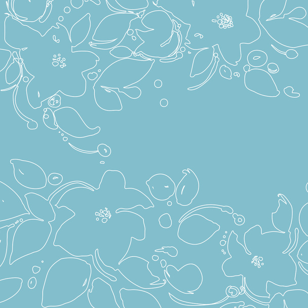 blue seamless floral pattern - Vector, afbeelding