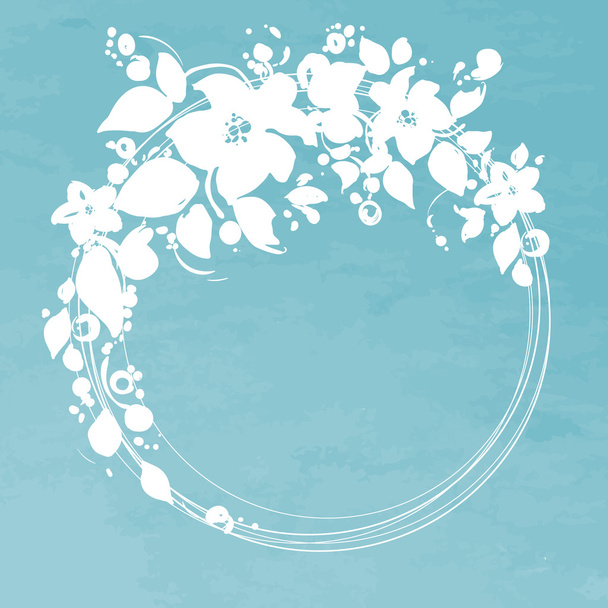 flowers circle frame - Вектор,изображение