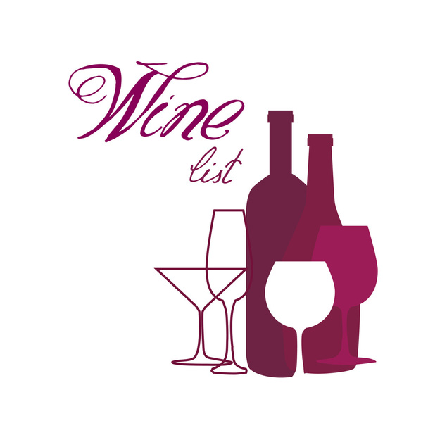 Wine list design for bar and restaurant - Vector, afbeelding