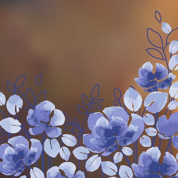 Floral pattern with watercolor flowers - Вектор, зображення