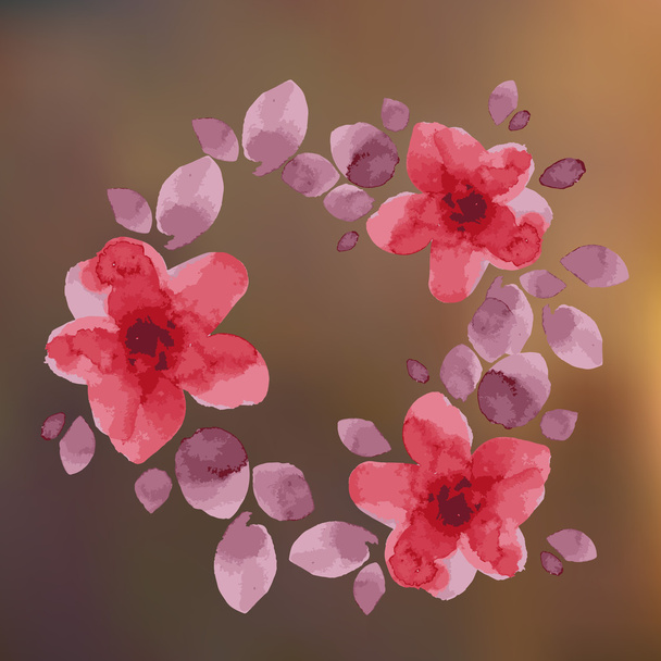 floral σχέδιο με λουλούδια ακουαρέλα - Διάνυσμα, εικόνα
