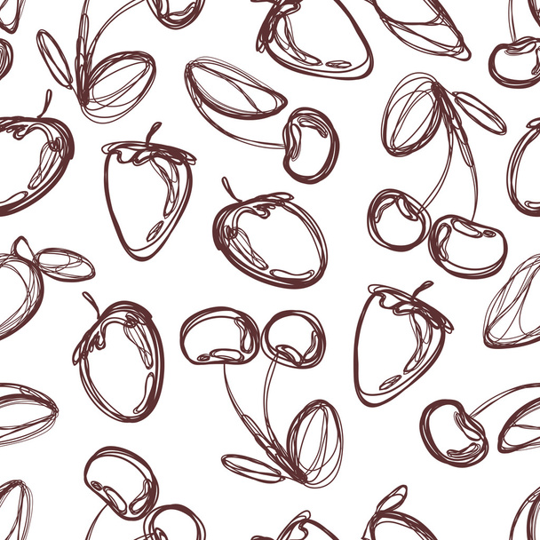 Seamless fruit pattern - Vector, afbeelding