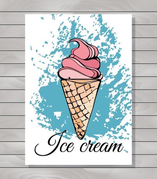 Ice cream poster - Vetor, Imagem
