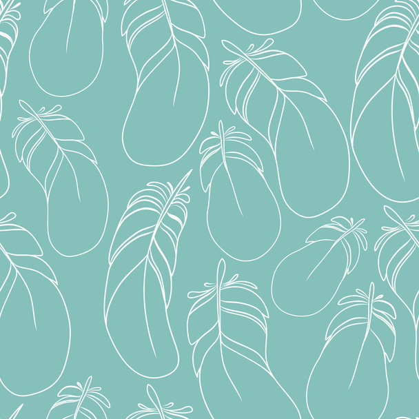 seamless pattern with feathers - Vector, Image