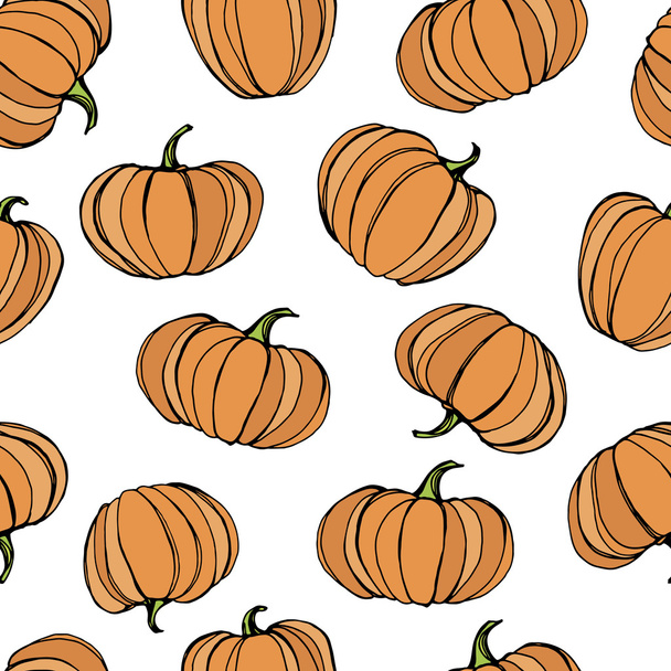 Seamless pattern with pumpkins - Vektor, obrázek