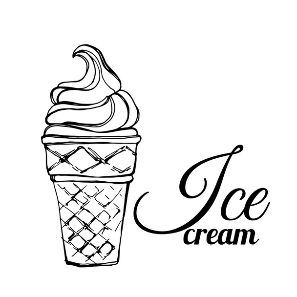 Doodle ice cream - Vetor, Imagem