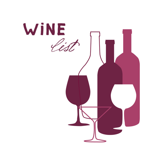 ワインのリストのデザインのためのバーとレストラン - ベクター画像