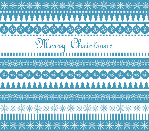 Blue Christmas greeting card - Vector, afbeelding