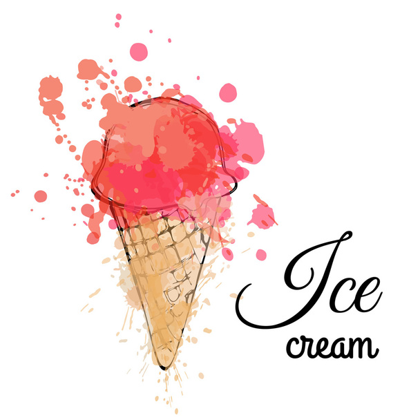 Sweet ice cream - Vector, imagen